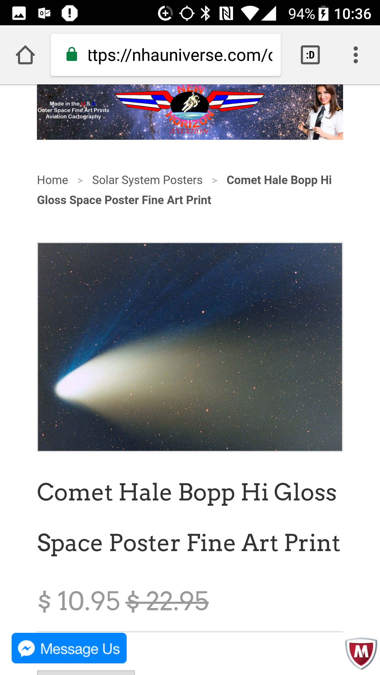 Comet Hale Bopp Hi Gloss Space Poster Fine Art Print